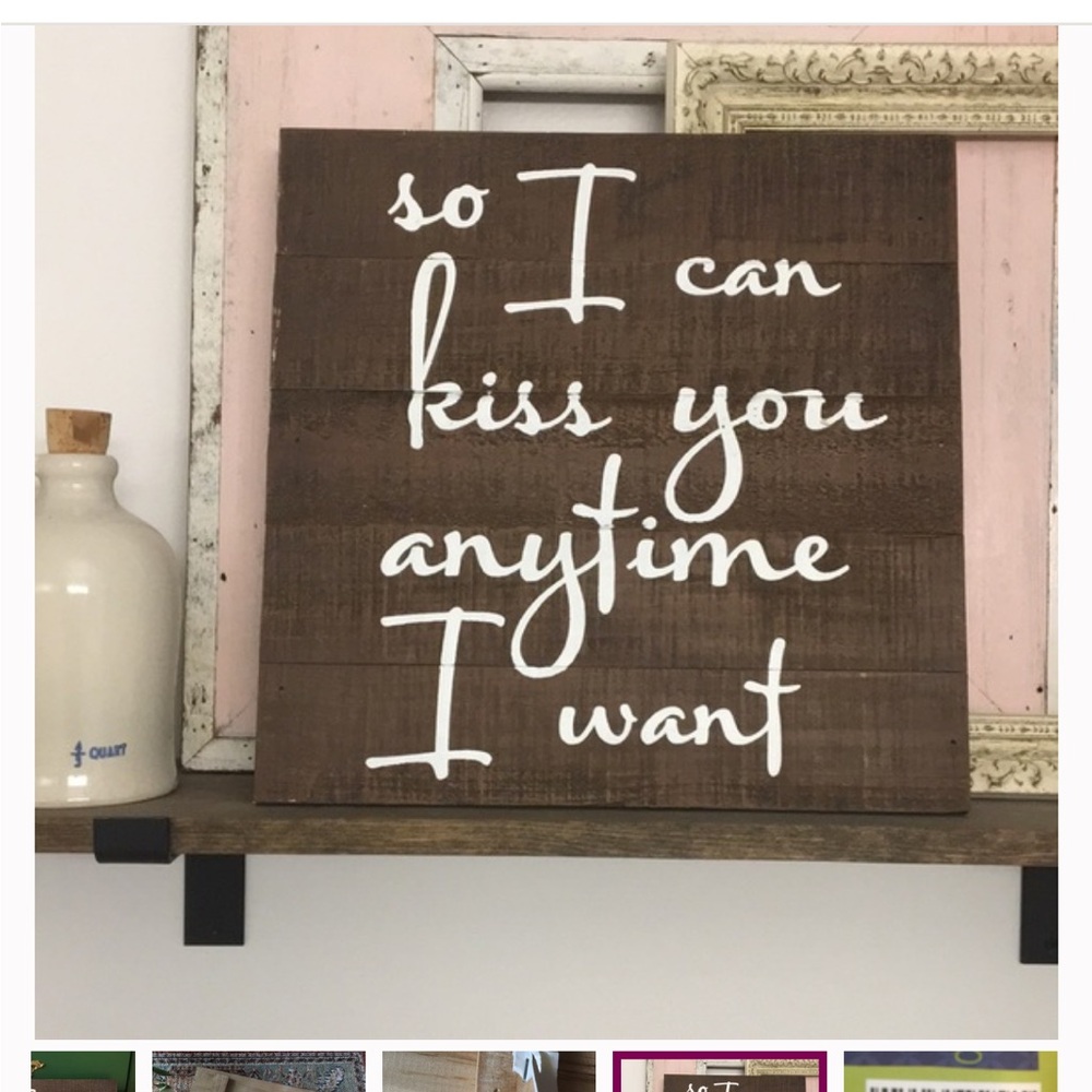 New Hobby Lobby Brown Wood Wall Sign with White Script - 15x15 Inches